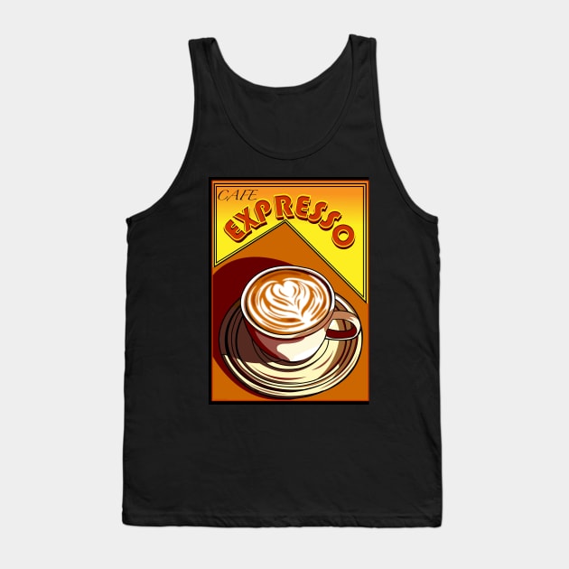 CAFE COFFEE EXPRESSO CAPPUCINO Tank Top by Larry Butterworth